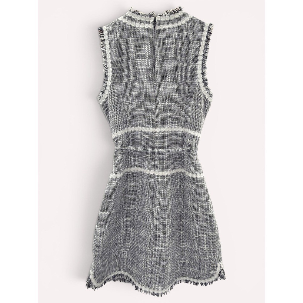 Laundry by Shelli Segal Navy White Tweed Shift Dress Club Chic Old Money Size 4 - Picture 3 of 16